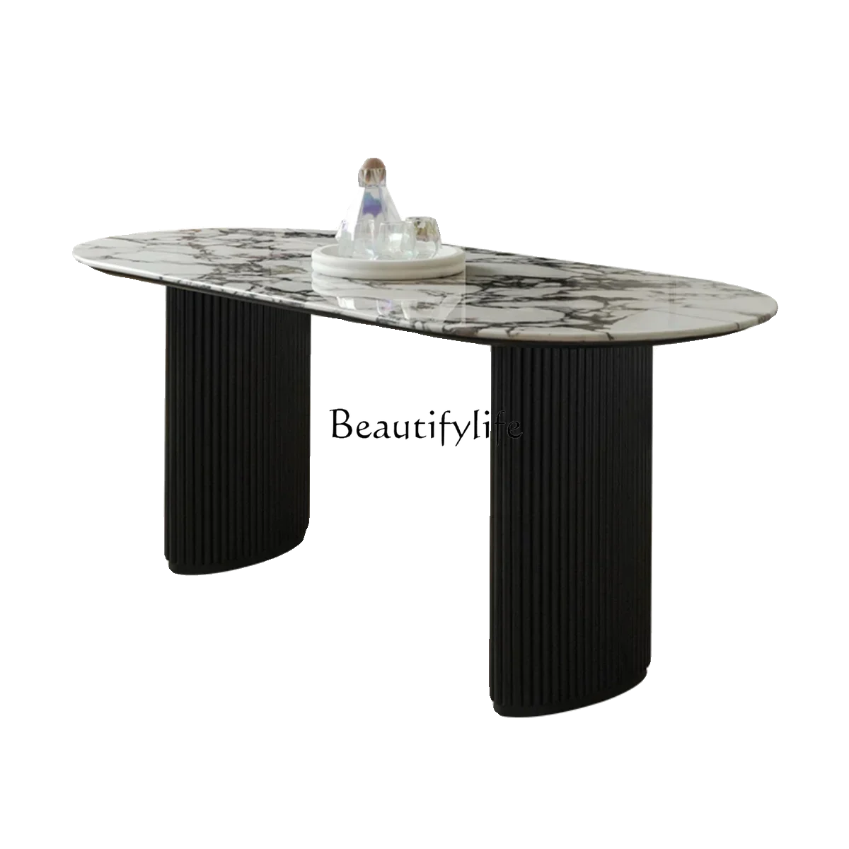 

yj39 French retro marble dining table rectangular cream style minimalist dining table