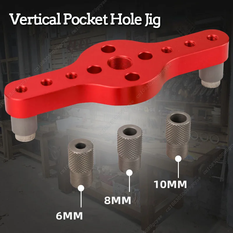 

Alloy Vertical Pocket Hole Jig Woodworking 6/8/10mm Drilling Locator Wood Dowelling Self Centering Drill Guide Kit Hole Puncher