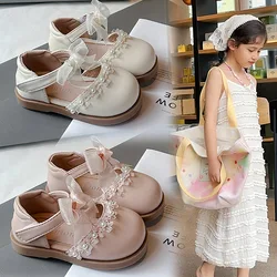 2025 Spring New Children Princess Leather Shoes for Girls Fashion Korean Style Elegant Soft Bottom Anti-slippery Dress Shoes