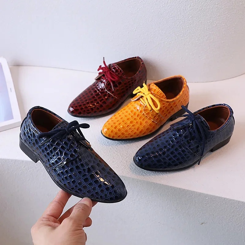 Fashion Leather Shoe New Versatile Pointed Child Shoes Trendy Retro Simple Boy Shoe Classic Anti Slip Soft Performance Shoes