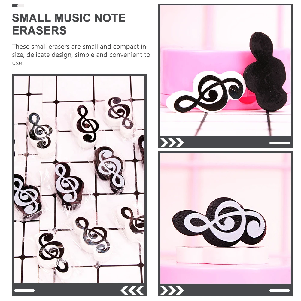 20 pcs Note Erasers Small Music Symbol Erasers Safe Mini TPR Cute Small for School Kids Classroom Rewards Bulk Student Supplies