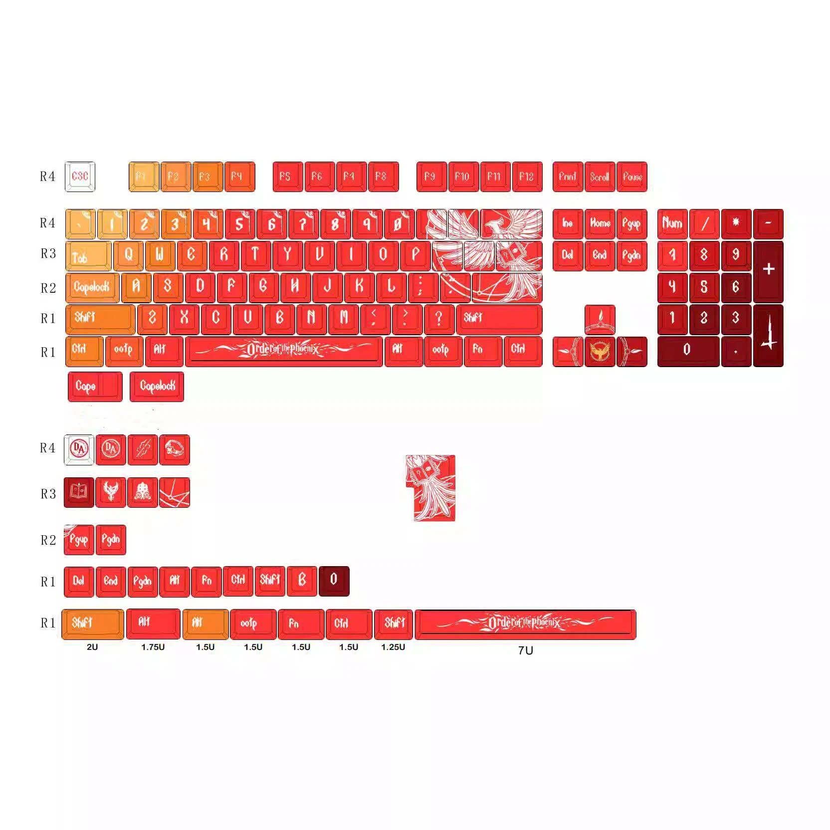 

Колпачки для ключей Phoenix, колпачки для ключей с сублимационной печатью для 61, 64, 68, 75, 84, 87, 96, 130, 980, 104, 108