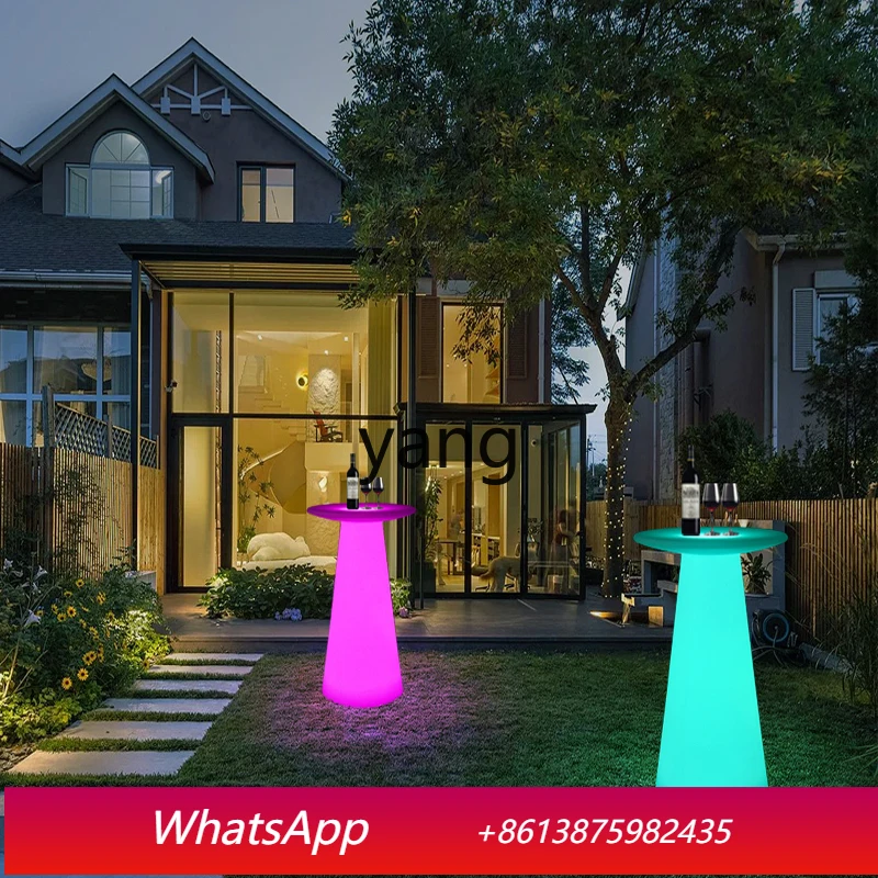 MM Entertainment Luminous Bar Table Simple Mushroom Table Outdoor Cocktail High Bar Stool