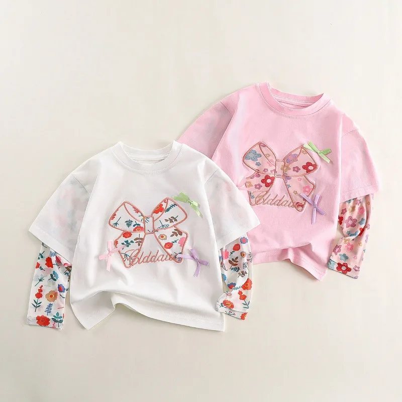 Kids Pure Cotton Summer T-Shirt  Baby Girl Sun Protection Ice Sleeve Top  New Fashion Children Summer Outfit for Girls