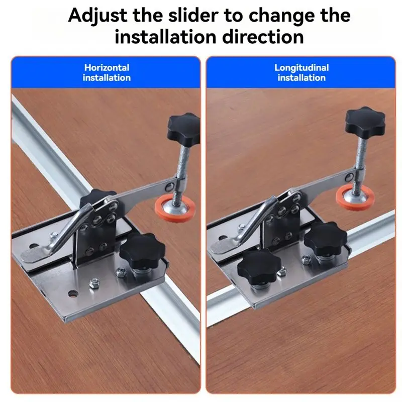 DT17 2 PCS Foot Clamping Toggle Latches, Heavy Duty Quick-Release Clamp for Woodworking, Workbench, Welding, DIY Fixture