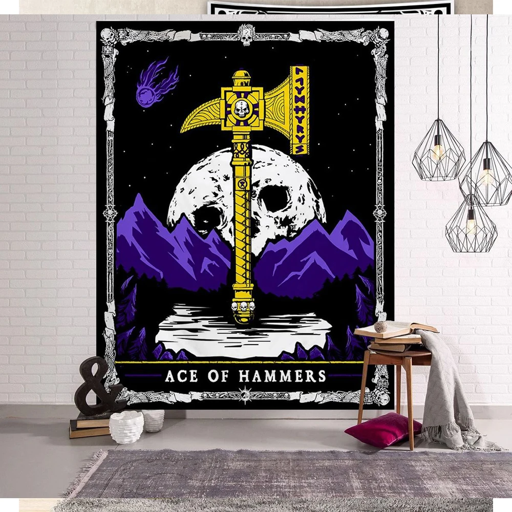 Anpassbare Dunkle Gotische Tarot-Wandteppiche, Ästhetische Gotische Wandbehänge für Schlafzimmer-Dekoration, Maßgefertigter Wandhintergrund