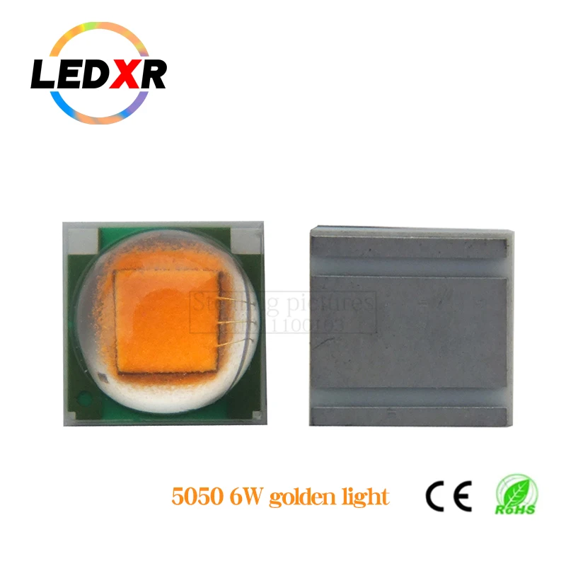 고출력 LED 5050 SMD1700-2200K 세라믹 LED 램프 비드 5050, 골든 라이트, 10W, 3V, LED 발광 다이오드 선셋 램프, 10 개