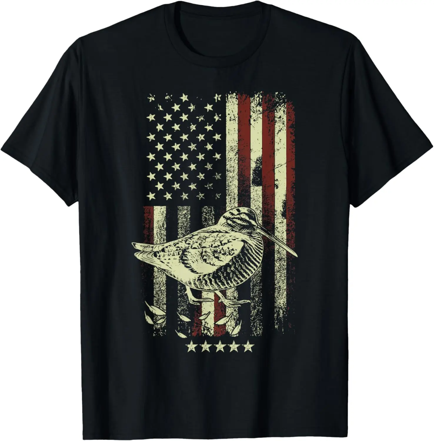 USA American Flag Hunters - Hunting Woodcock Bird T-Shirt