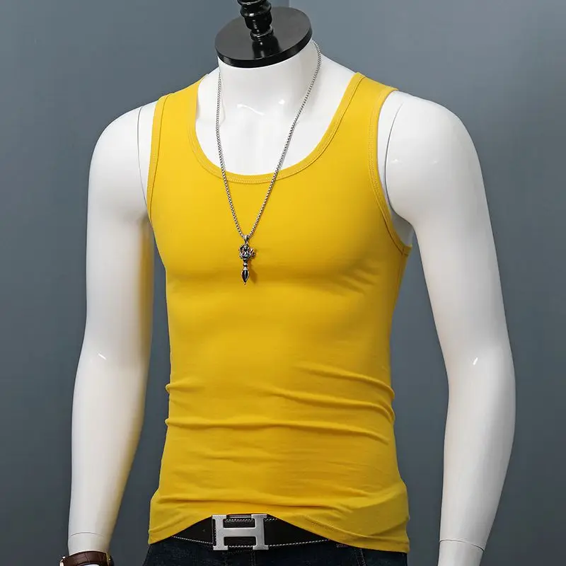 Men's Modal Cotton Wide Strap  Top Slim Fit Workout Undershirt Vest