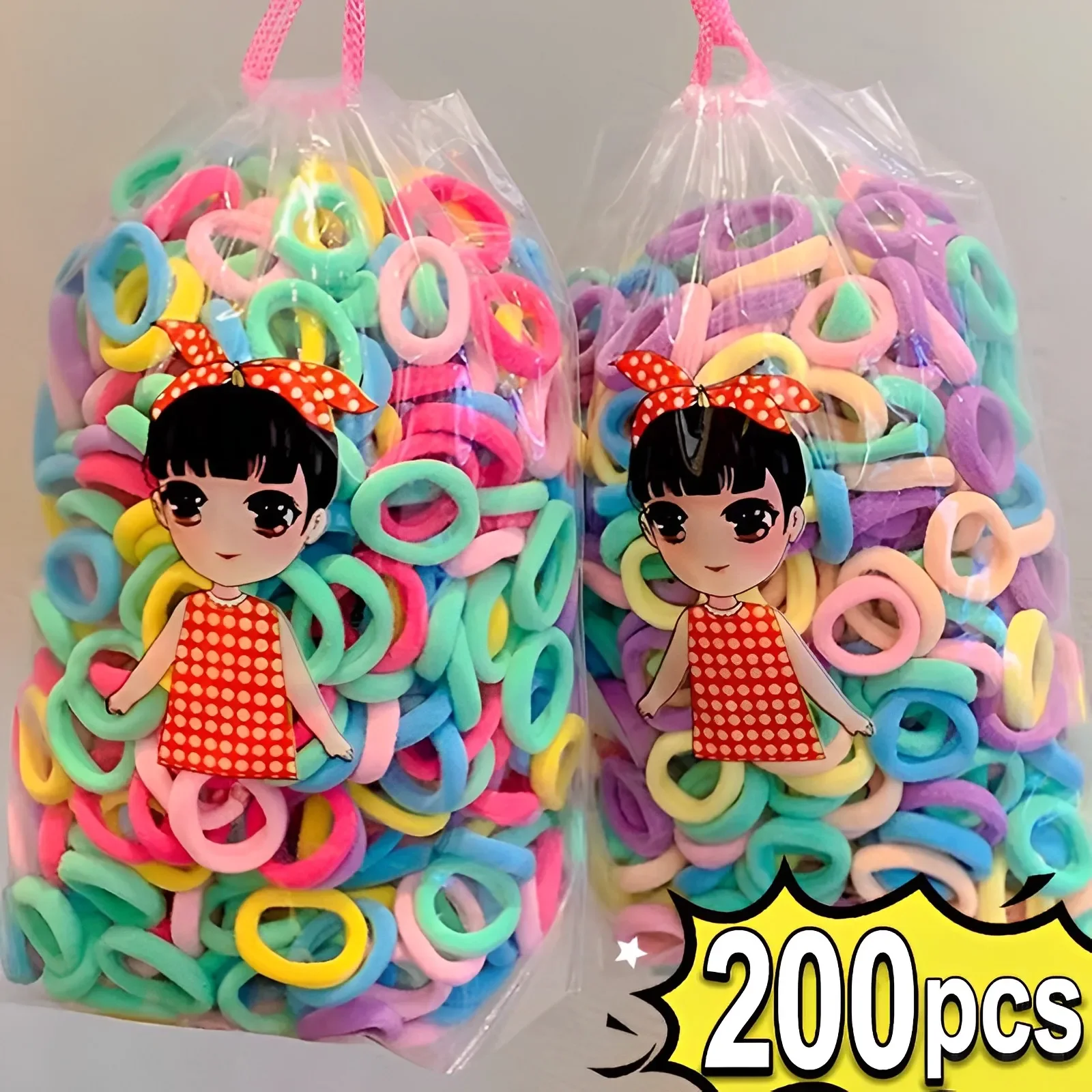 Coleteros elásticos de nailon para niña y mujer, cintas de goma para el pelo, accesorios para el cabello, 100/200 piezas