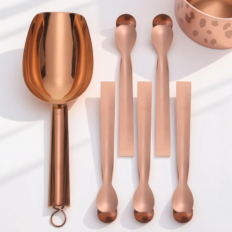

1Set Stainless Steel Ice Shovel Set Fine Polishing Strong Convenient Multiuse for Ice Cubes Sugar Coffee Beans Cereal Candy