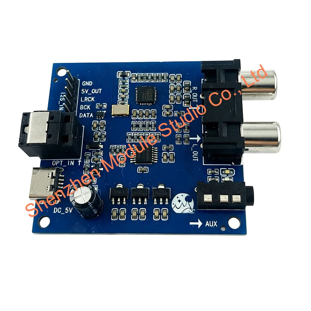 ES9018K2M DAC Decoder Board, SPDIF Optical I2S Digital Audio Input Module RCA+3.5mm Dual Output for Amplifier & Headphone