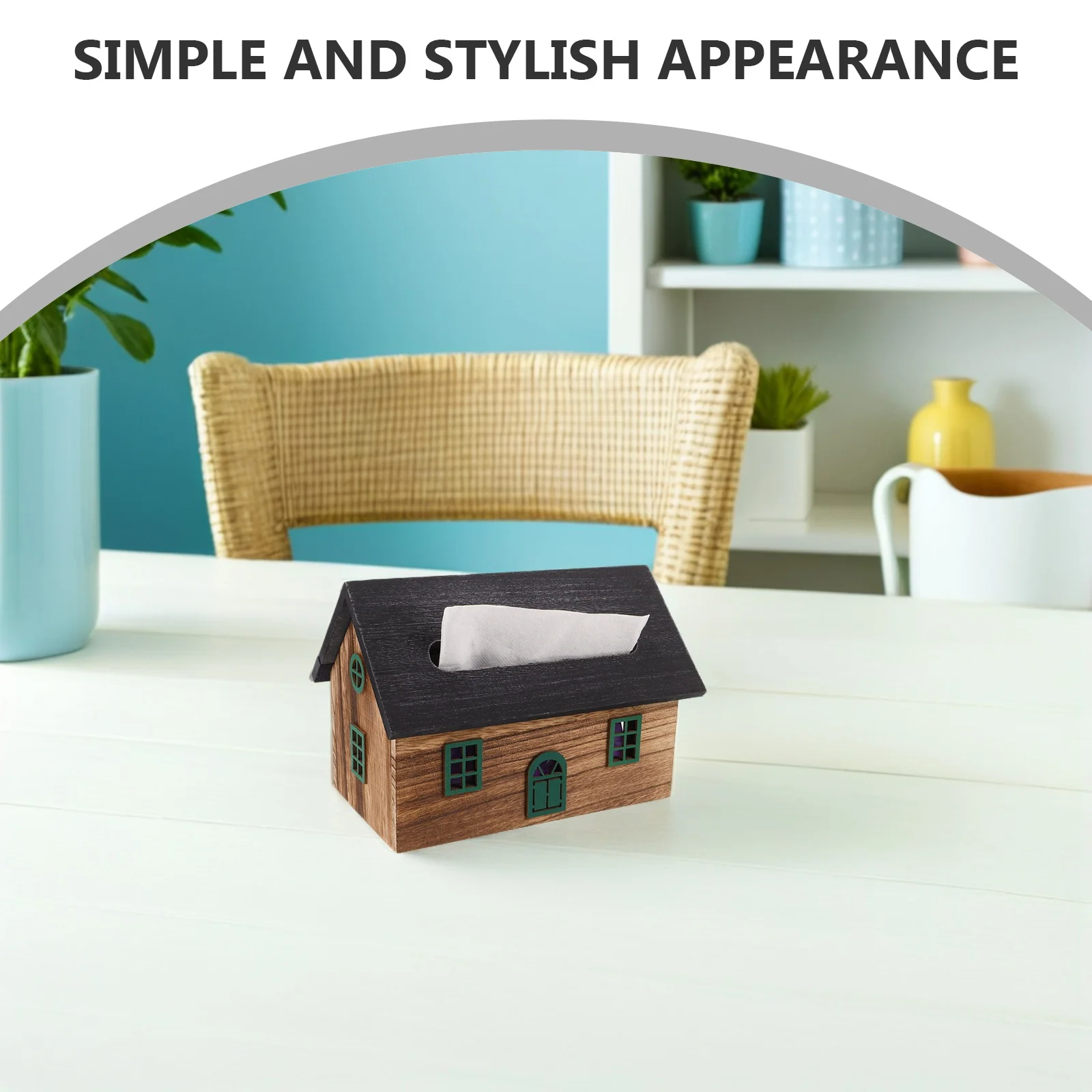

1pcs Solid Wood Tissue Box -Shaped Napkin Holder For Tabletop Bathroom Living Room Decor Rustic Farmhouse Vintage