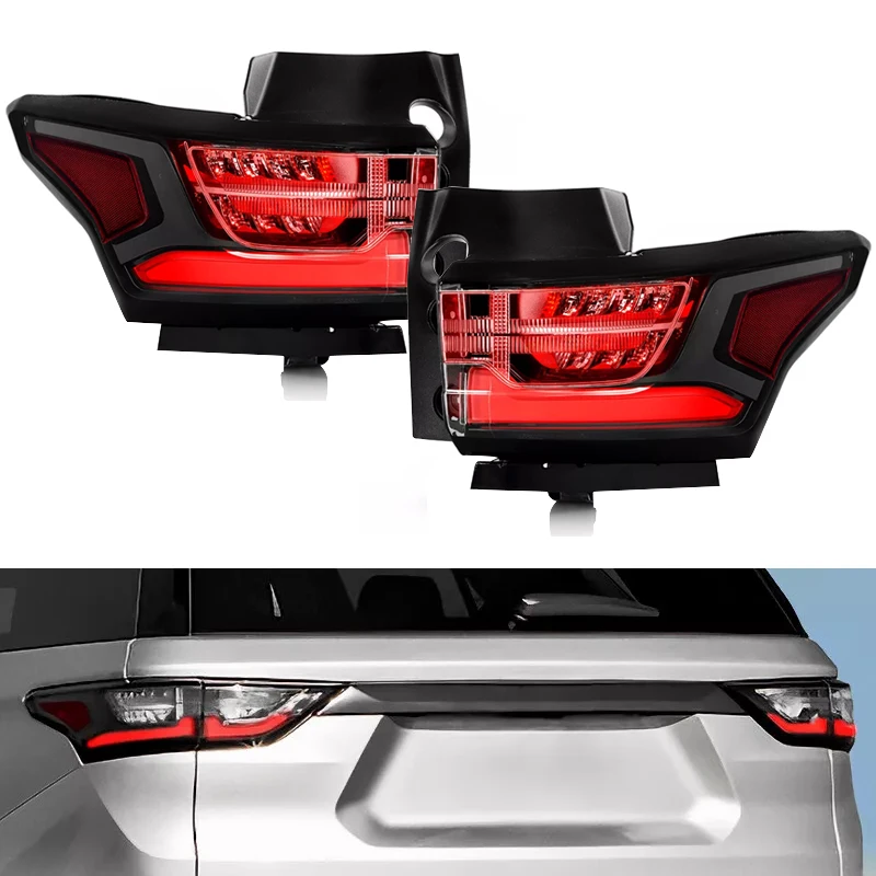 Black/Clear LED TailLights For Chevrolet Traverse 2018 2019 2020 Rear Light DRL Brake Reverse Lamp 84618032 84838458