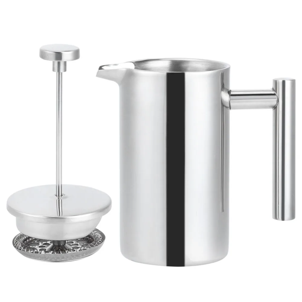 350ml/12oz French Press Coffee Maker 304 Stainless Steel Triple Filtration System Coffee Tea Kettle Double Wall Insulated