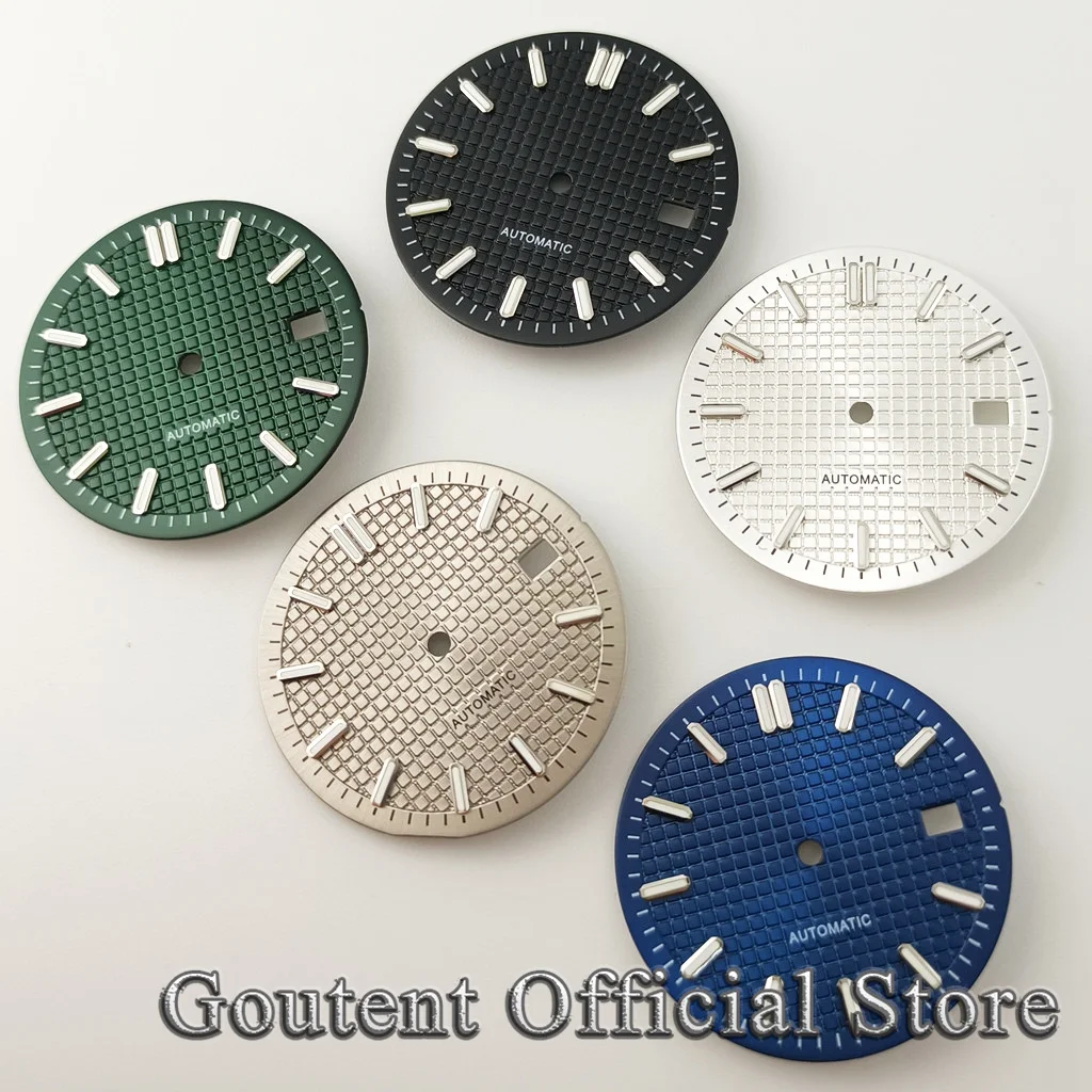 Goutent 31mm Black/Silver/Gray/Blue Watch Dial Green Luminous Fit NH35 ETA2836/2824 PT5000 DG2813/3804 Miyota 8215 821A Movement