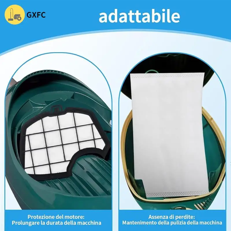 10Pcs Vacuum Cleaner Bags For Vorwerk Kobold VK140 VK150 FP140 FP150 With 2 Filters