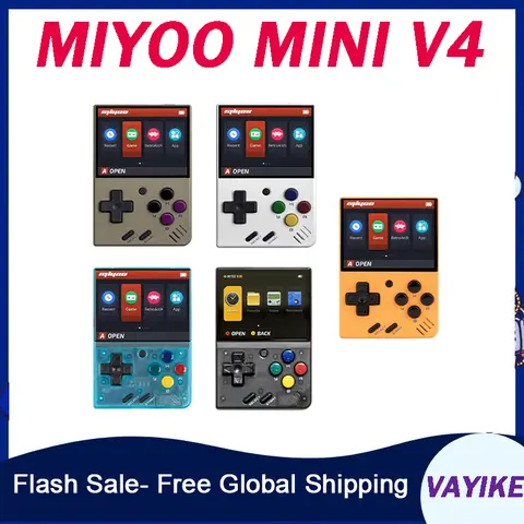 Original miyoo mini v4-2.8 "consola de jogo portátil retro portátil para gba sp estilo console de jogo com polegares n64 nds jogos