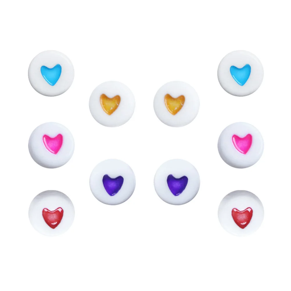 100 szt. Kolorowe Koraliki w Kształcie Serca 4x7mm Koraliki Rzemieślnicze do Wyrobu Biżuterii Akcesoria DIY Dekoracyjne Zestawy do Wyrobu Opasek do Włosów