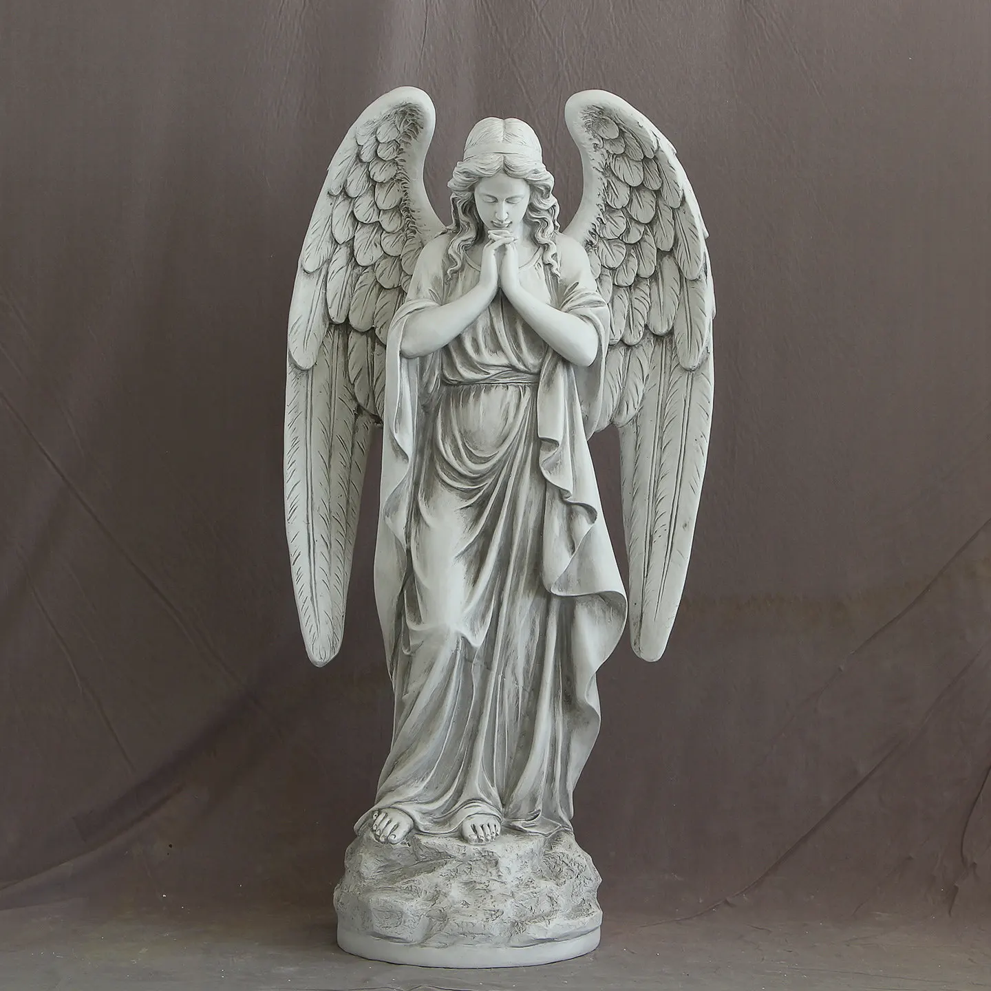 Vintage prayer angel ornament large fiberglass sculpture bar restaurant clock in light luxury art deco crafts