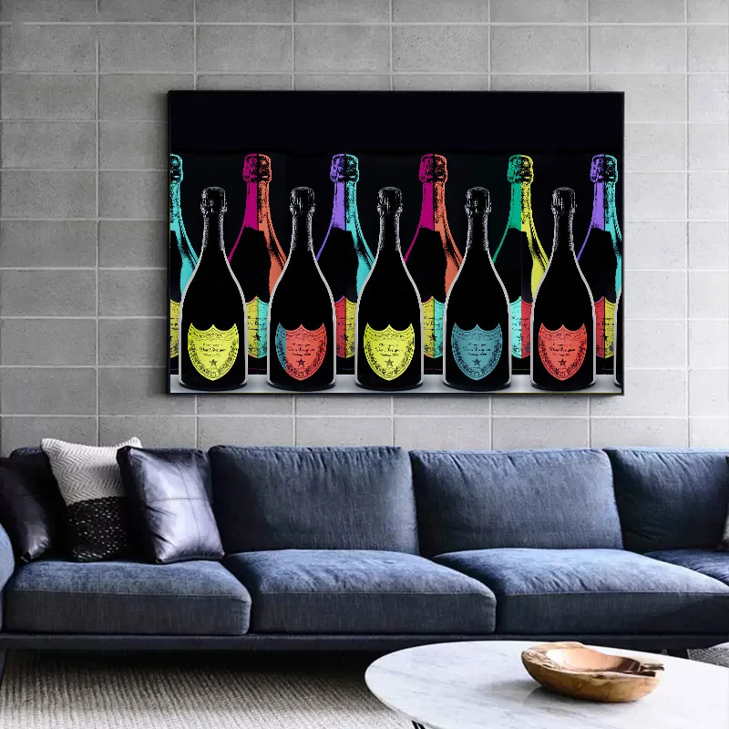 Fashion Diamond Ace Champagne Bottle Art Poster Canvas Painting Luxury Wall Art Print For Bar Dinning Room Home Decor Cuadros