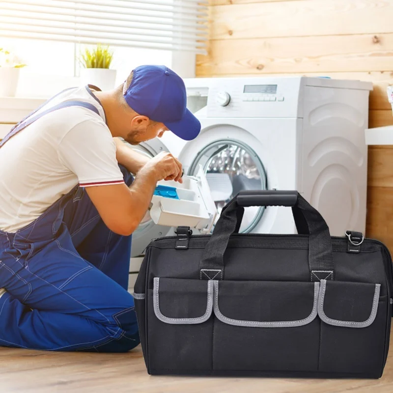 yileqi-19in-oxford-cloth-tool-bag-gray-wearresistant-hardware-storage-case-with-shoulder-strap