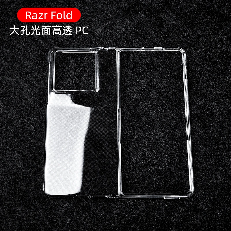 Capa protetora transparente HD para Motorola Moto Razr Fold, capa traseira, moldura frontal, capas para celular