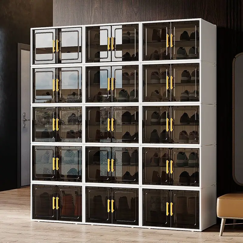 New Dustproof Shoe Cabinet Storage 2025 Integrated Wall-mounted Home Furniture Shoe Box Multi-layer Transparent Modern