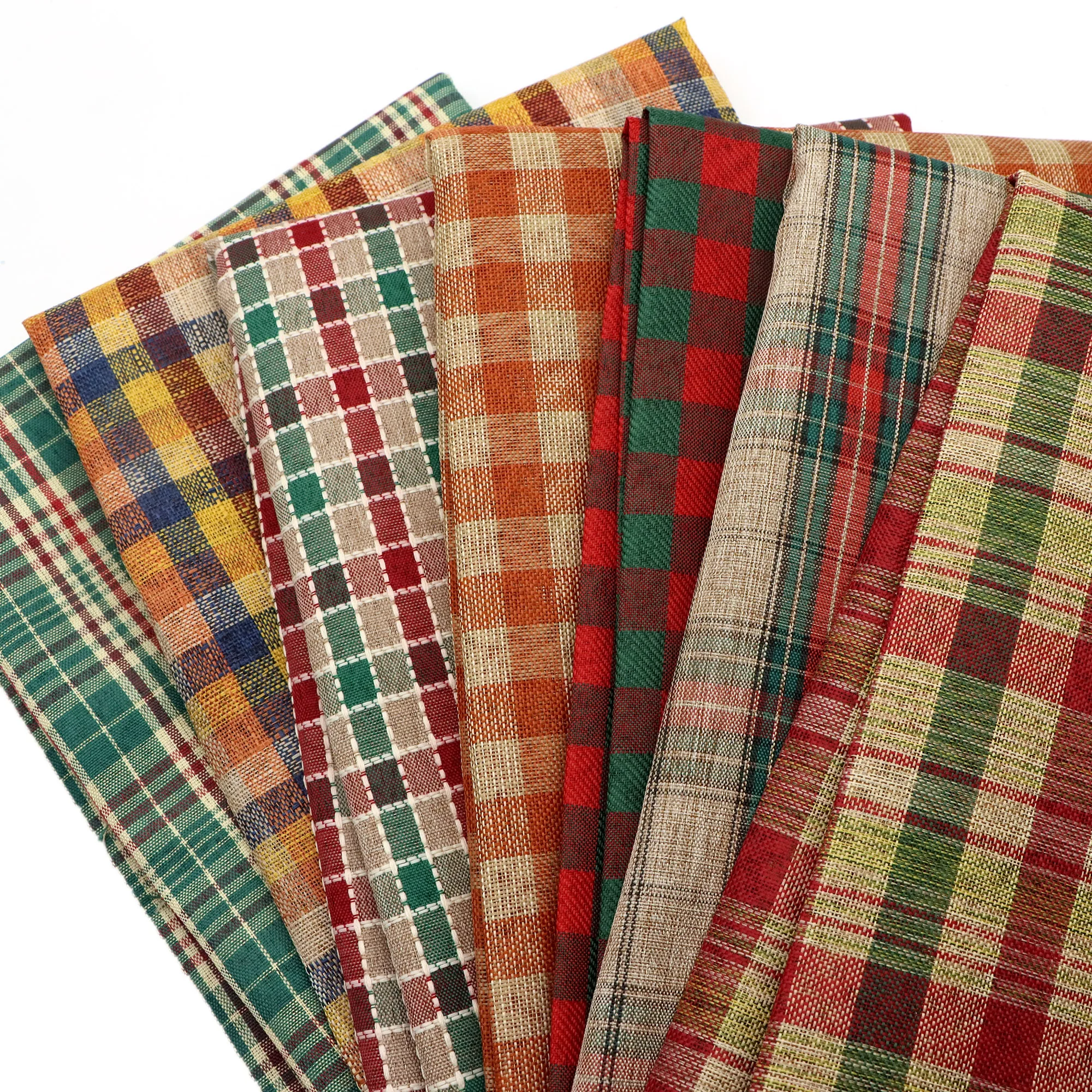 

1Pc 50x150cm New Plaid Printed Imitation Linen Fabric , Pre-Cut HAndmade Cloth With VariouS Vibrant Patterns - Perfect For DIY