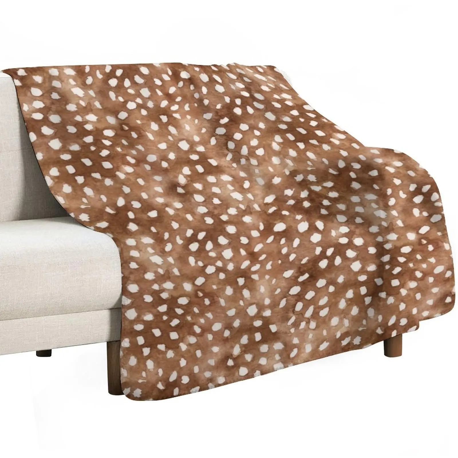 Boho Woodland Watercolor Deer Spots Throw Blanket Men's Soft Warm Throw Blanket for Couch