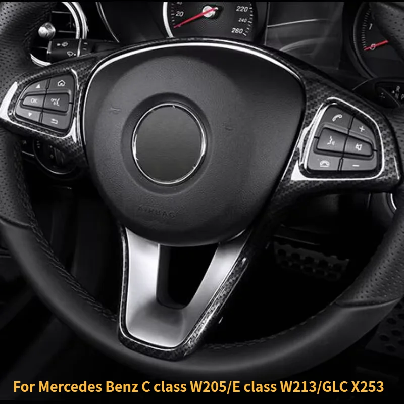 Car Upgrade For Mercedes Benz C Class W205 E Class W213 GLC X253 ABS Steering Wheel Button Frame Cover Trim Interior Styling
