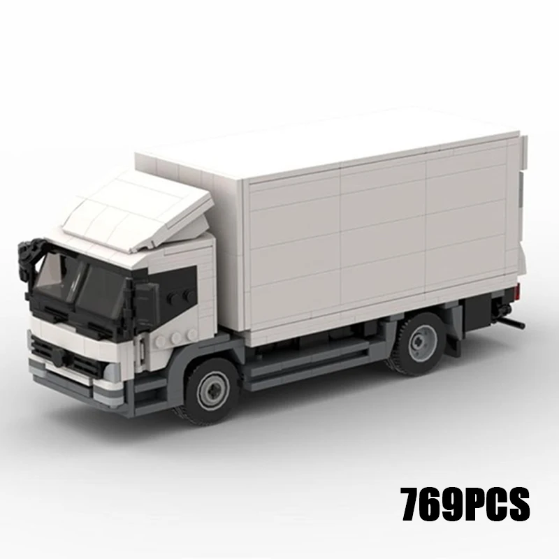 

City Transport Vehicles Model Moc Building Bricks White Cargo Truck Technology Blocks Gifts Christmas Toys DIY Sets Assembly