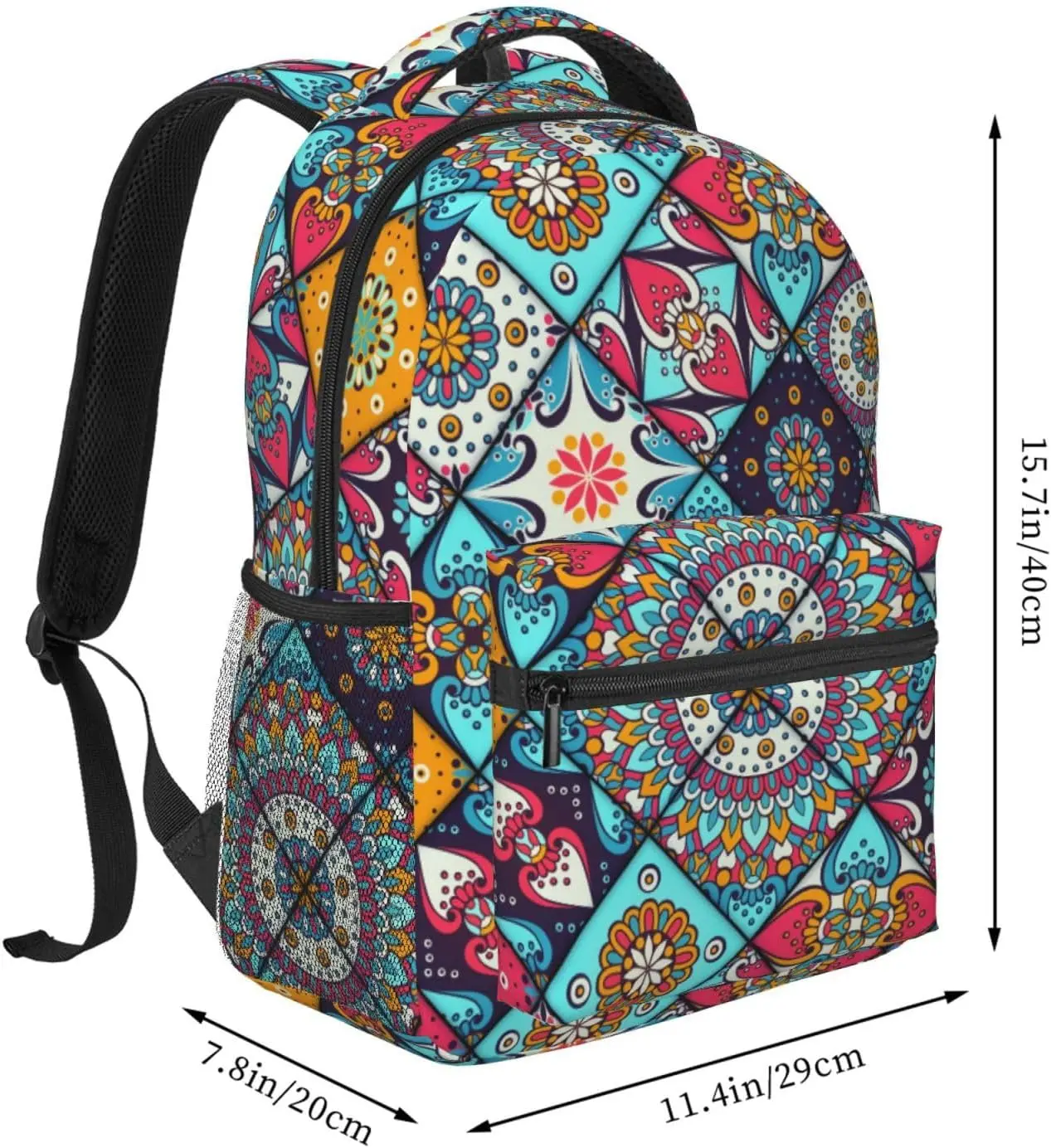 Vintage ethnische Mandala dekorative Elemente leichte Laptop-Rucksack für Frauen Männer College-Bücher tasche lässig Tages rucksack Reisetasche