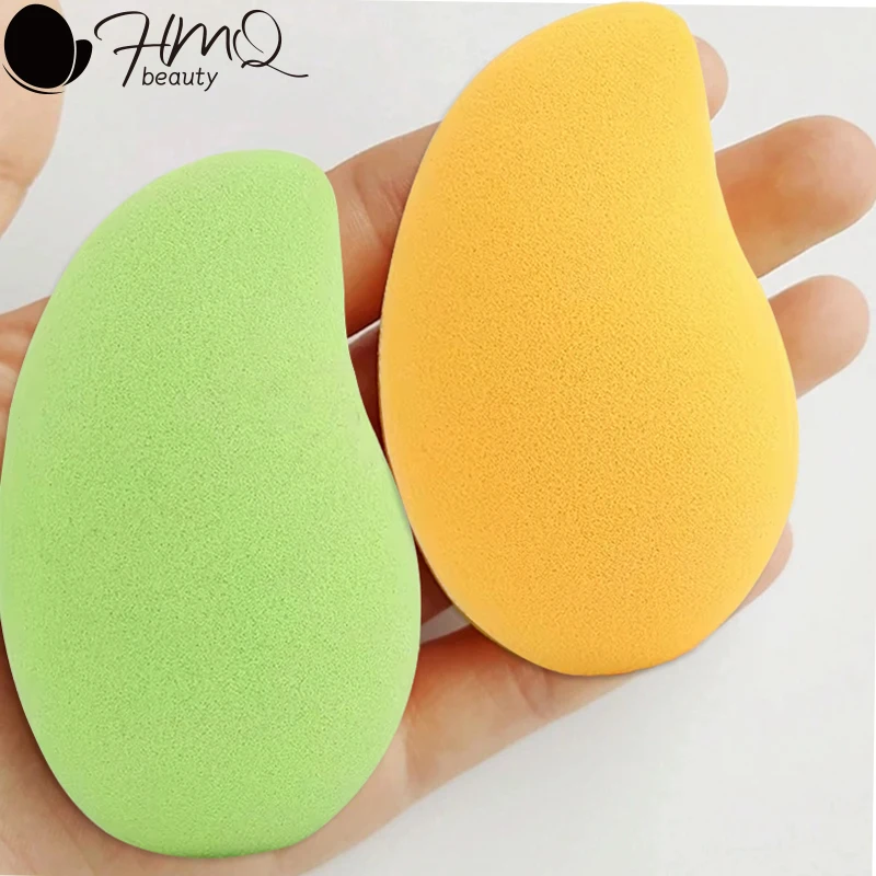 12/2 pçs forma de manga esponja de maquiagem macia rosto beleza cosméticos pó puff para fundação corretivo creme compõem ferramentas liquidificador
