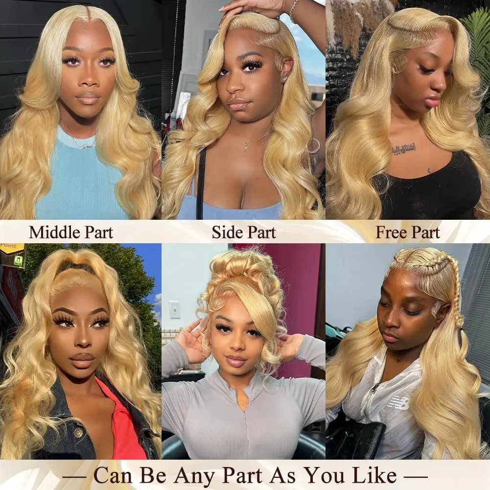 Perruque Lace Front Wig Body Wave naturelle sans colle, cheveux humains, couleur #27, couleur Wear and Go, 13x6, pre-plucked, couleur blond miel, pour femmes