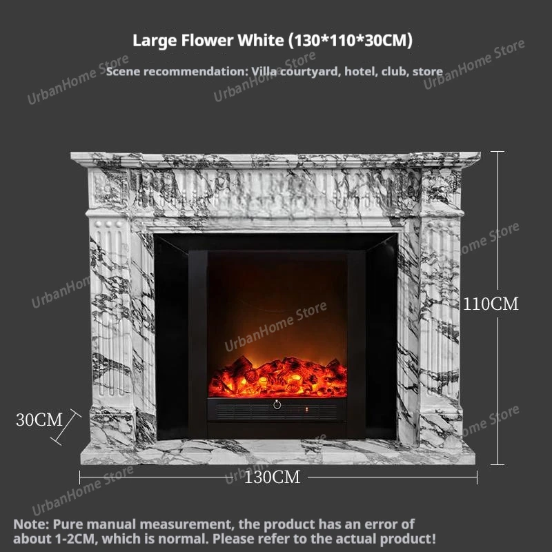 marble fireplace-European carved white fireplace, French villa luxury heating decoration, custom light luxury ornaments