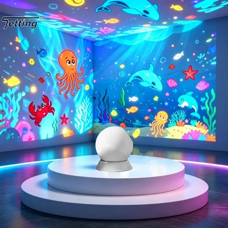 360 Rotating Ocean Projector Night Light Dynamic LED Atmosphere Lamp Indoor Bedroom Decorative Light