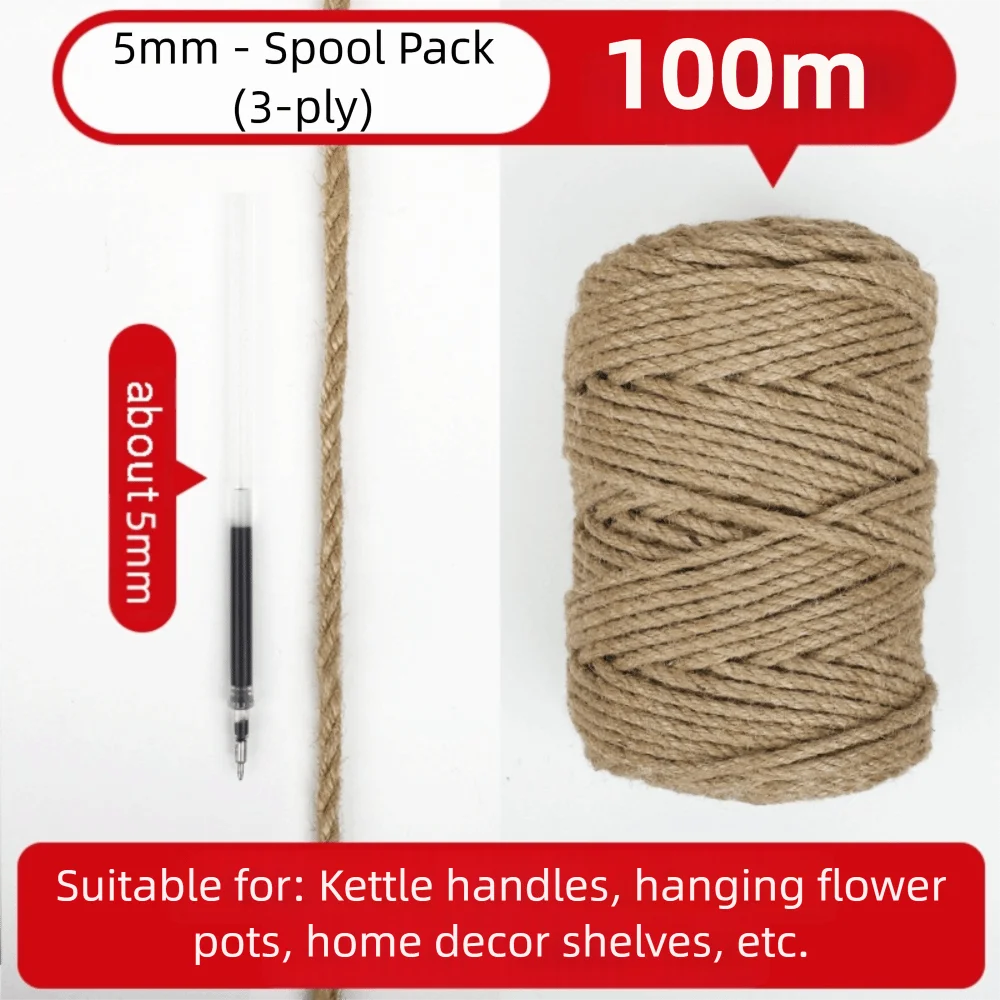 

Multipurpose Rustic Jute Twine 2/3/4/5/6/14mm Crafts Sewing Jute Cord Long Handmade Jute Rope Crafts Wrapping