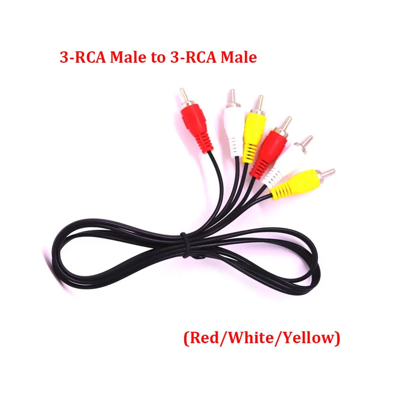 

3RCA AV Composite Cable - RCA Male to Male 1 Meter Video/Audio Cable 6-Head Connectors (Red/White/Yellow)
