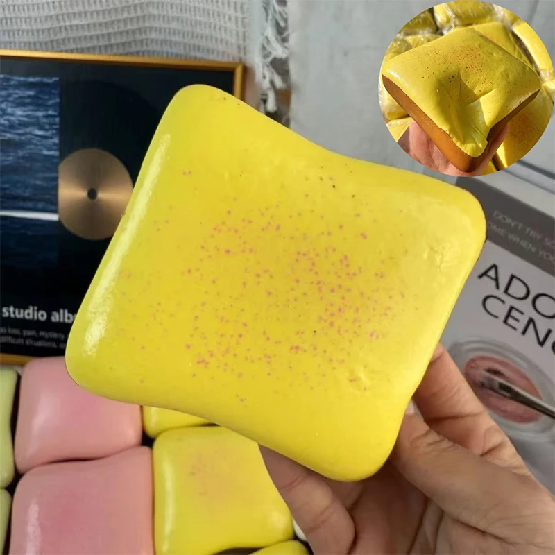 Slow Rebound Wet Soft Buttered Toast Suqeeze Toy Super Squishy Fidget Toy Funny Stress Relief Sticky Toy Soft Squeeze Vent Gift