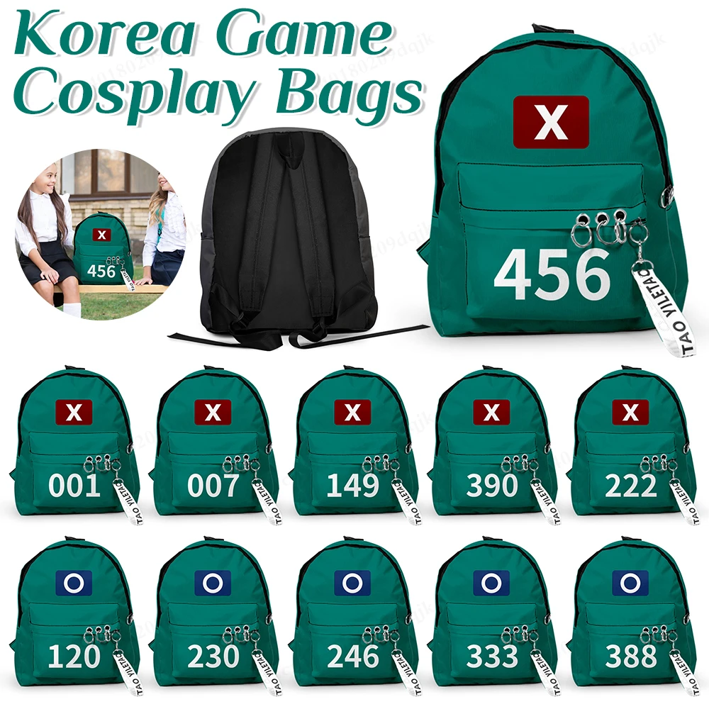 Korea Game Season2 Cosplay Backpack Bags Unisex Solid Printing Shoulder Bags Student Large Capacity School Handbags