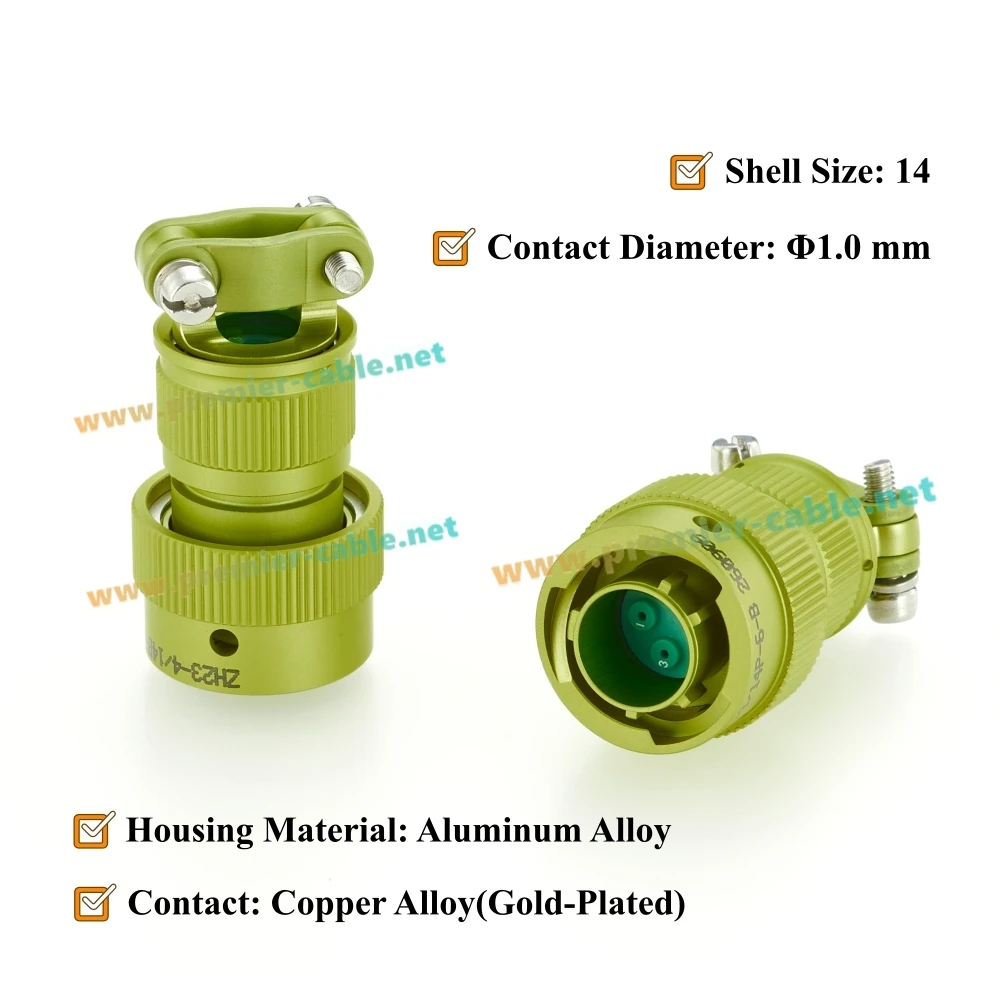 ZH23 4 Pin Male Bayonet Circular Connector with Straight Cable Clamp Tail, ZH23-4/14B-6-B, СНЦ23-4/14B-6-B, SNTS23-4/14B-6-B