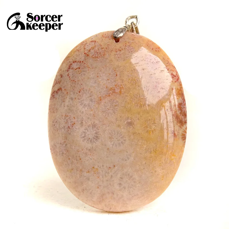 High Quality Real Natural Coral Gemstone Chrysanthemum Beads Flower Jasper Pendants Jewelry For Women Men Collar Necklaces HS348