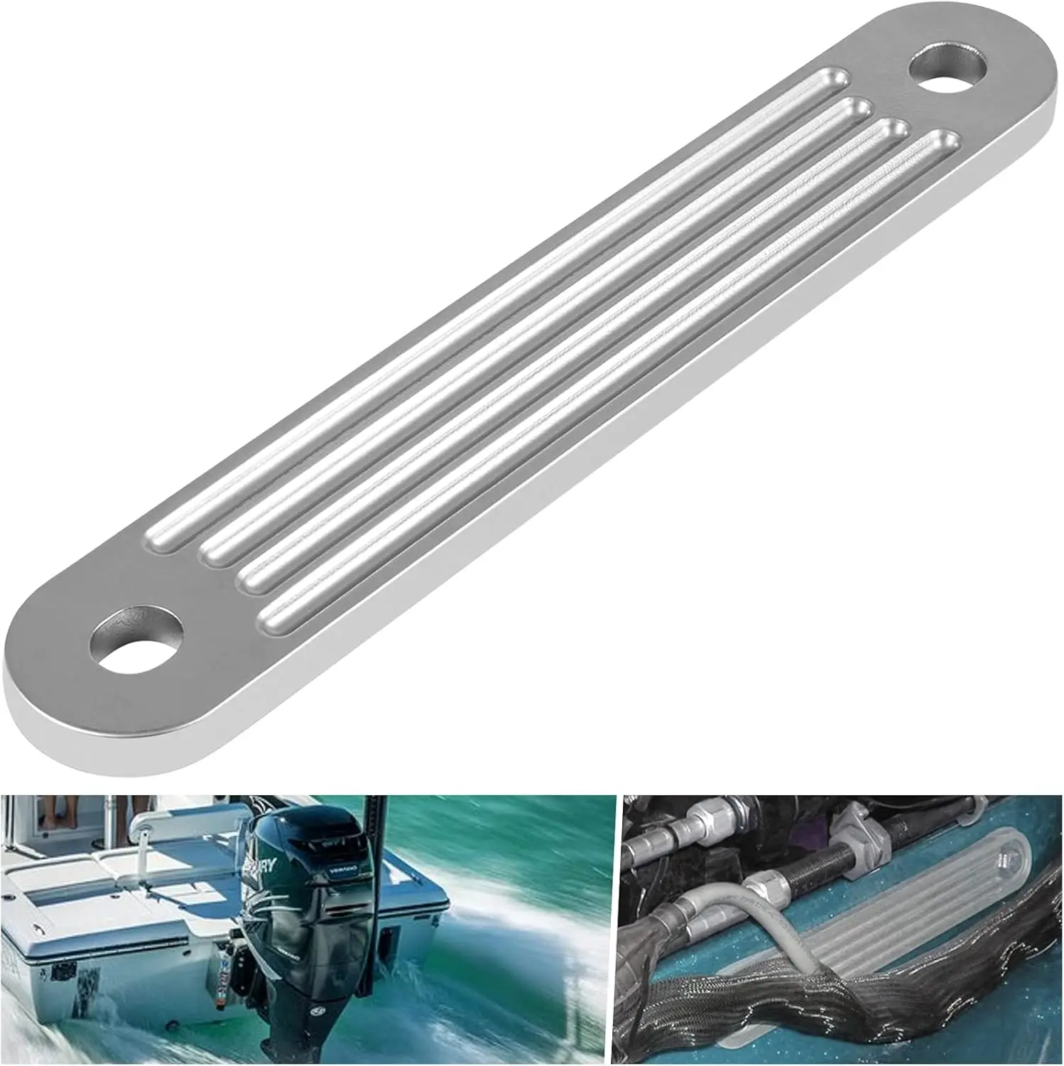 

12" x 2" Marine Outboard Support Plate, 3/8" Thick Aluminum, Pre-Drilled Holes