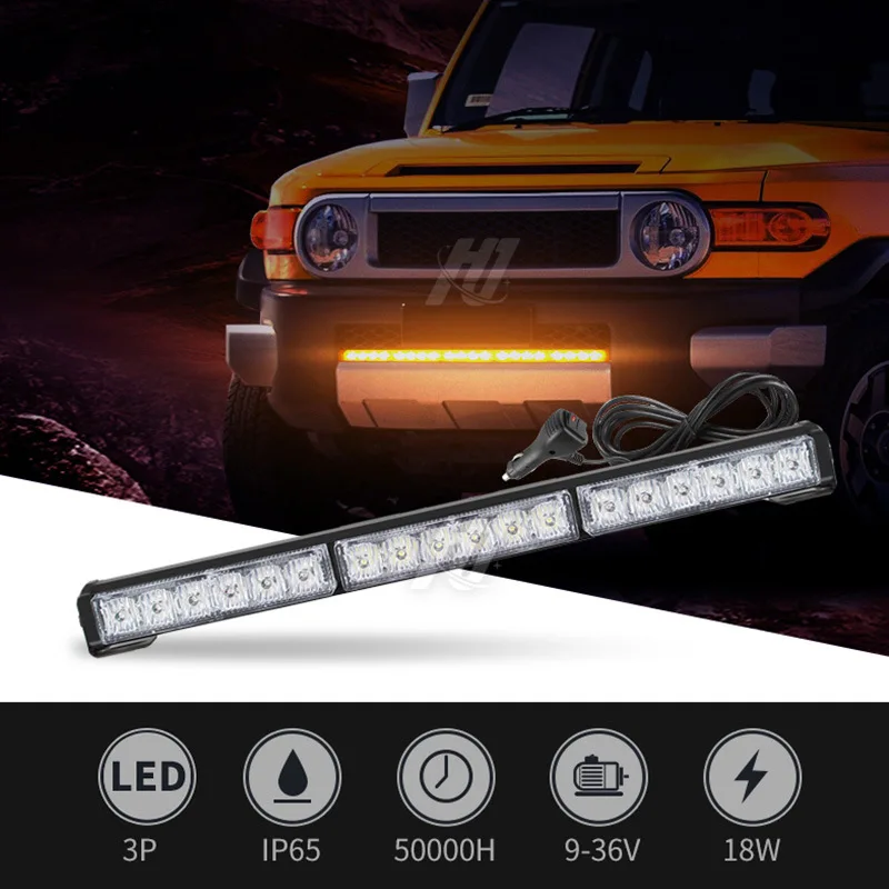 Universal Led Strip Light Car High-Power Medium Net Bumper Light Rescue Road Construction Engineering Vehicle Warning Light