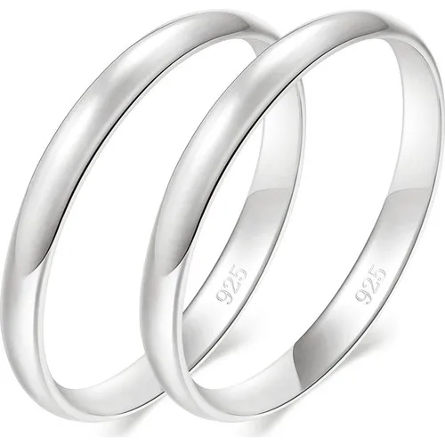 Jewelry Shop 2 mm Cambered Super Fine Silver Wedding Rings Pair Promise Ring s WR85