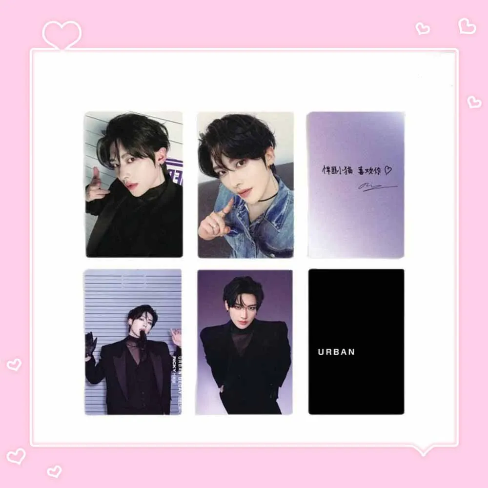 4Pcs/Set ZB1 RICKY Endorsement Photocards Double Sides Print Fashion Lomo Cards Ins Style Postcards Fans Collection Gifts