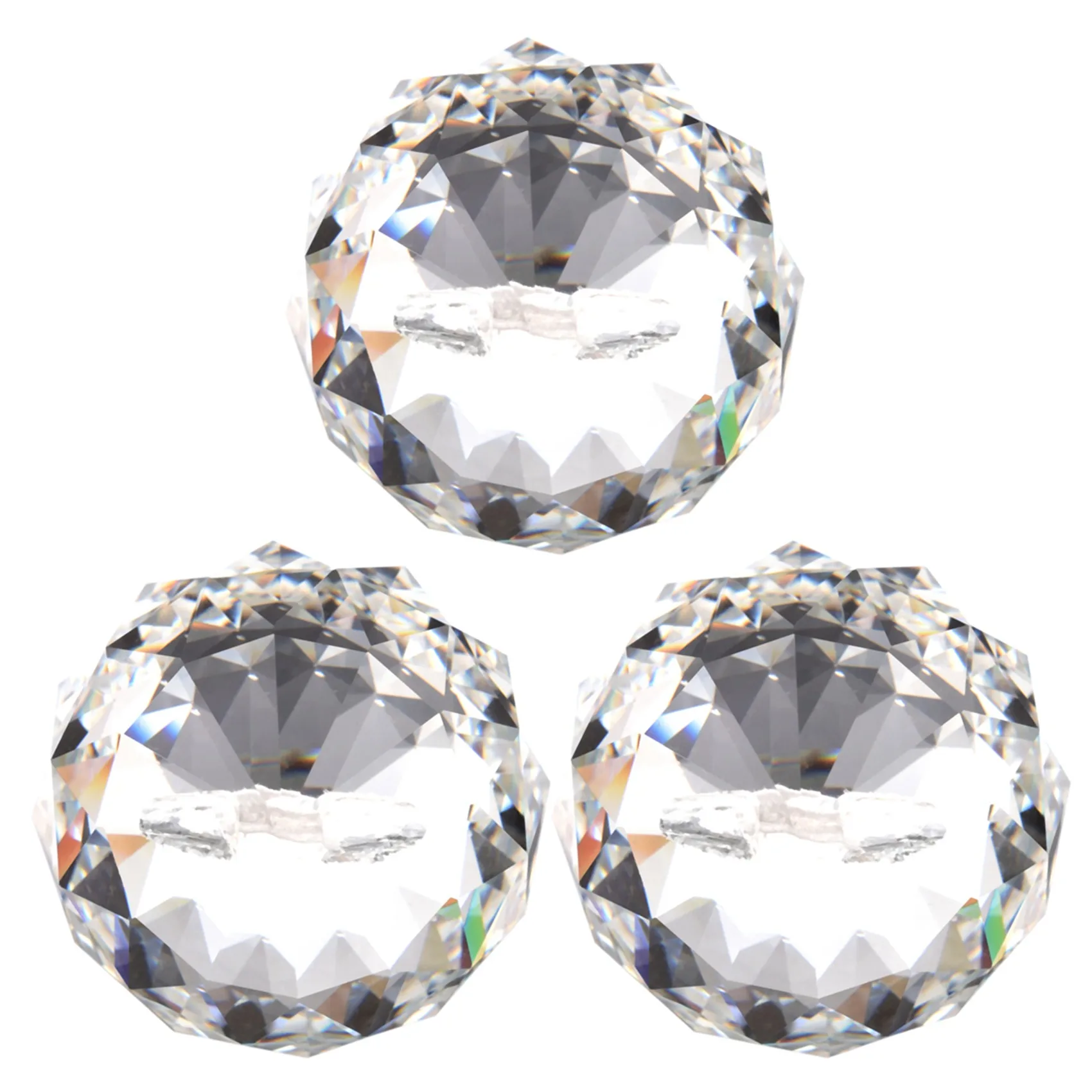AFOURT-3X 40MM Feng Shui Facettierte Dekorative Kristallanhängerkugel (Transparent) – Detail 5
