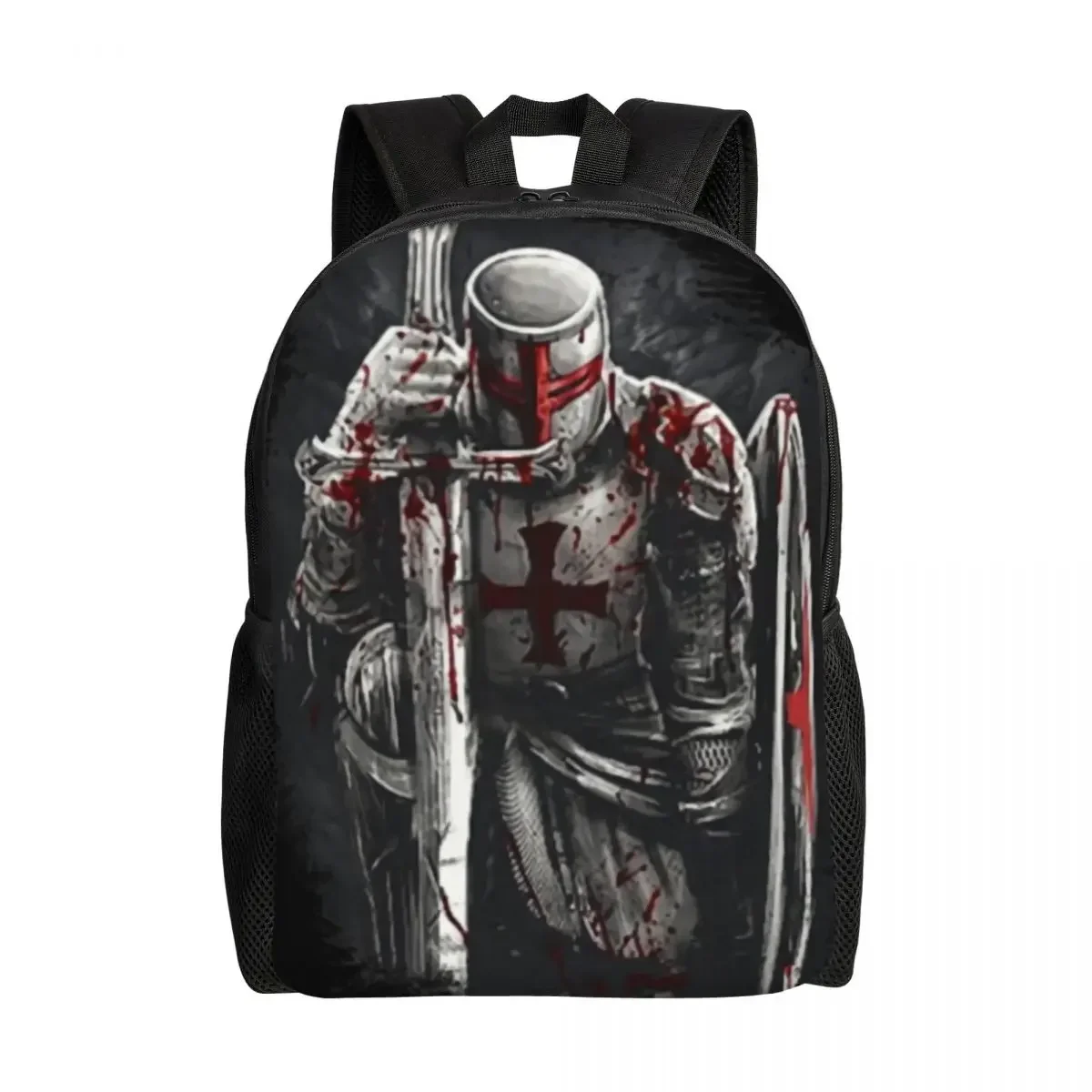 

Personalized Templar Shield Cross Medieval Warrior Sword Knights Templar Backpack Men Women Basic Bookbag School College Bags
