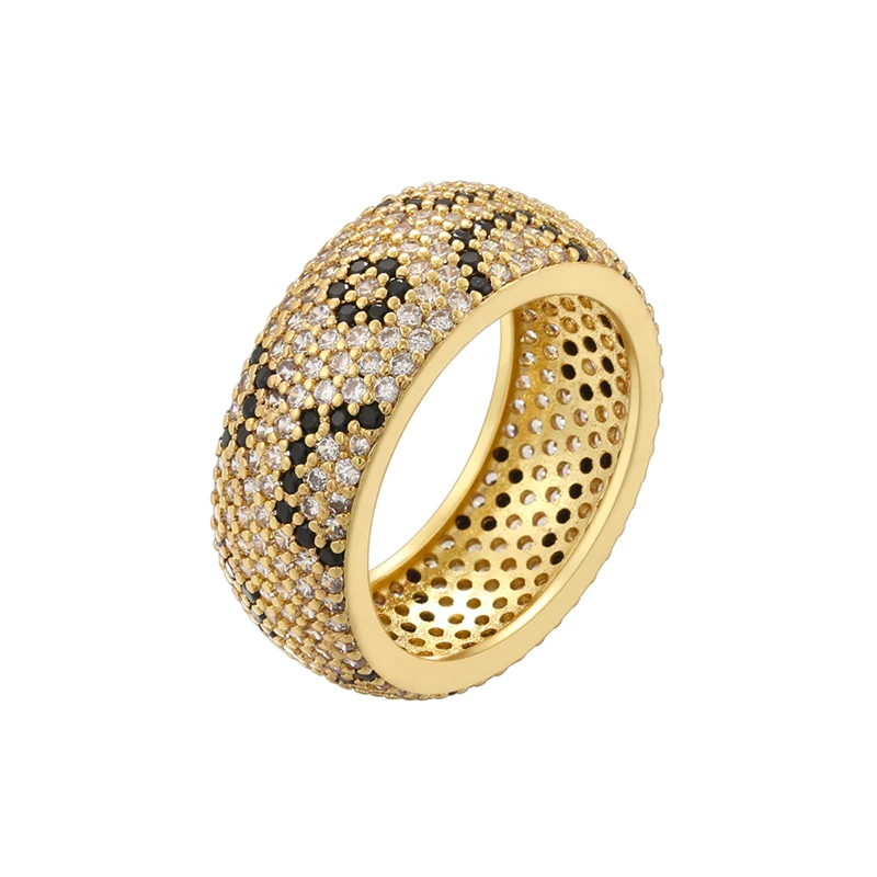 ZHUKOU 18K gold plated square circle ring with cubic zirconia motif for men and women, available in wholesale: VJ611 VJ612